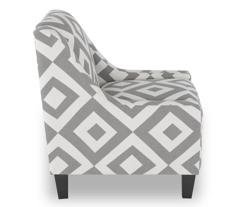 Made in Canada Cindy Crawford Home Kylie 32\" Linen-Look Fabric Accent Chair - Charcoal Square 