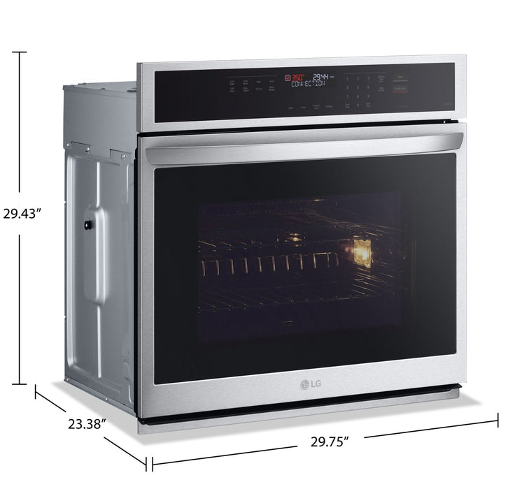 LG 30\" 4.7 Cu. Ft. Electric Wall Oven with True Convection - Smudge Proof Stainless Steel - WSEP4723… 
