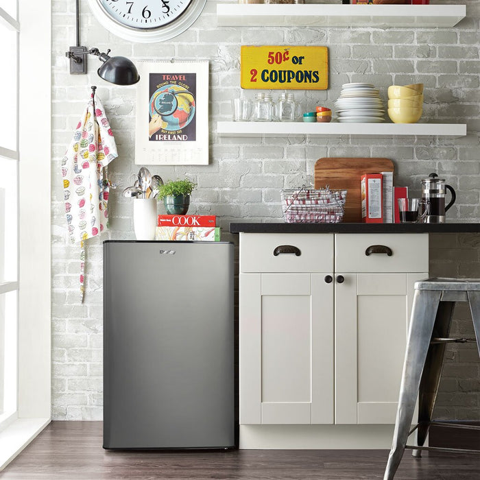 Danby 20.62\" 4.4 Cu. Ft. Single-Door Mini Fridge – Stainless Steel - DAR044A9SLDB
