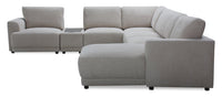 Voyage Modular 7-Piece Left-Facing Fabric Sectional with Console and Removable Back Cushions – Beige 