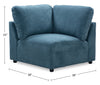 Voyage Modular Fabric Corner Chair with Removable Back Cushions – Blue