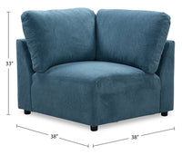 Voyage Modular Fabric Corner Chair with Removable Back Cushions – Blue 