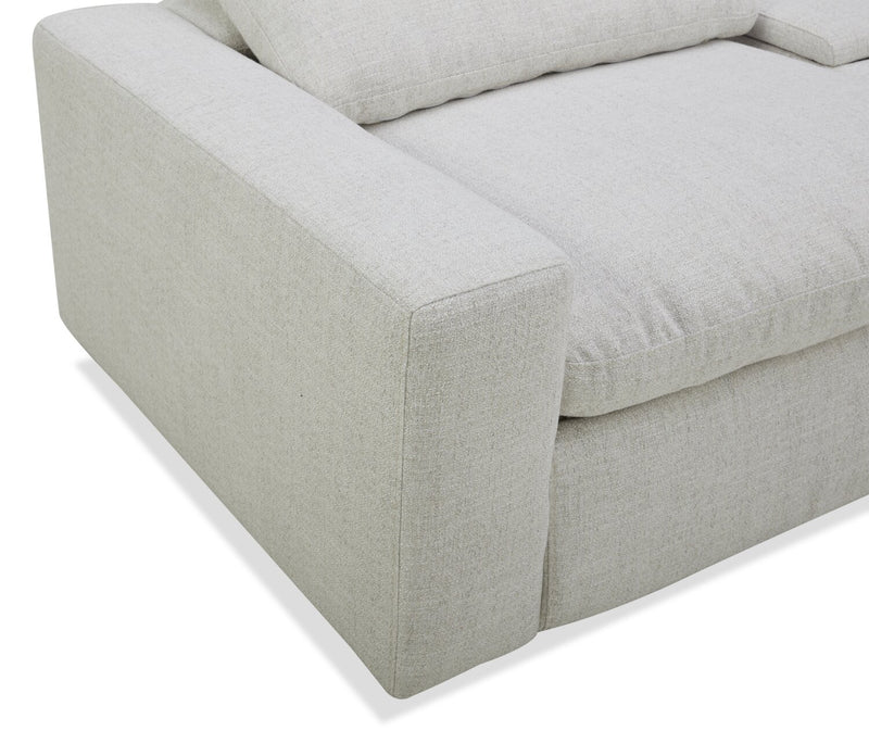 Sky Modular 6-Piece Fabric Power Reclining Sectional with Console and Feather Down Cushions - Nathan Wheat