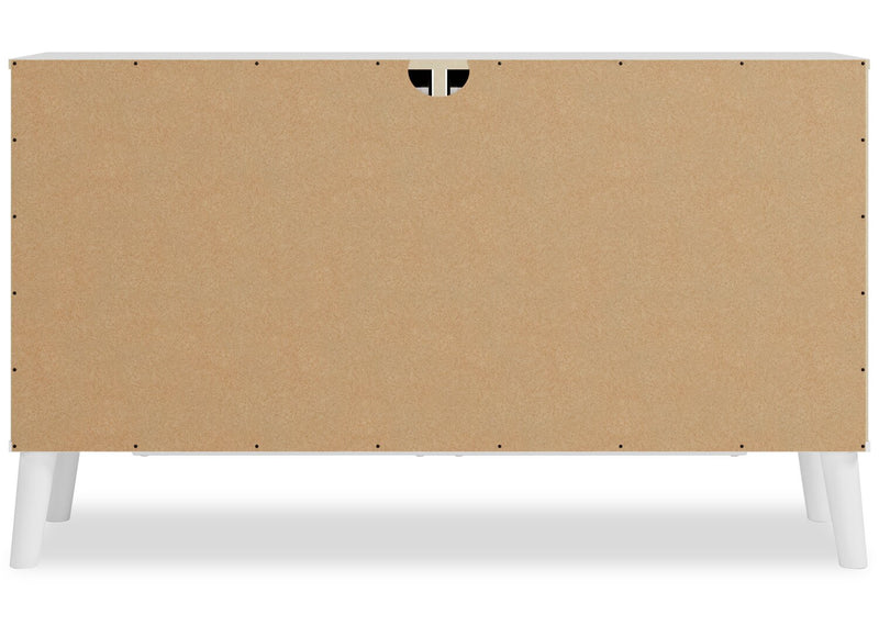 Wolf Bedroom 6-Drawer Dresser, 59\"W x 33.9\"H, Modern Mid-Century - Two-tone White & Natural 