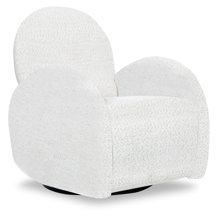 Shay 33\" River Rock Beige Chenille Fabric Swivel Glider Reclining Accent Chair