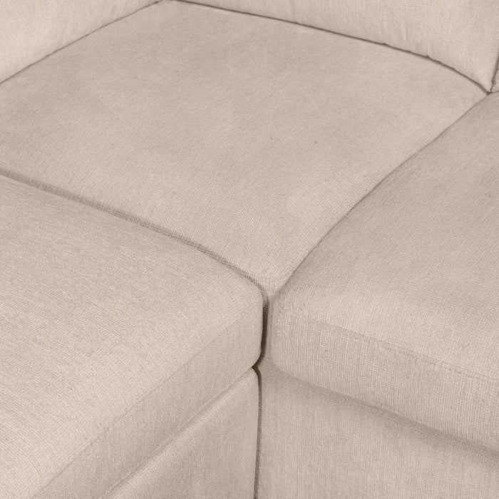 Envy 5-Piece Left-Facing Chenille Fabric Sleeper Sectional with Storage Chaise - Almond Beige