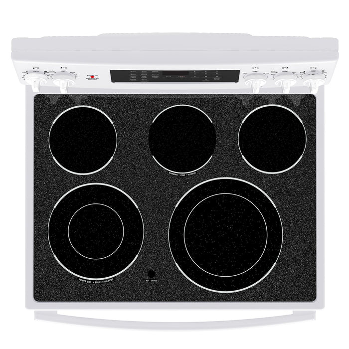 GE 5 Cu. Ft. Freestanding Electric Convection Range with No-Preheat Air Fry - White - JCB840DVWW