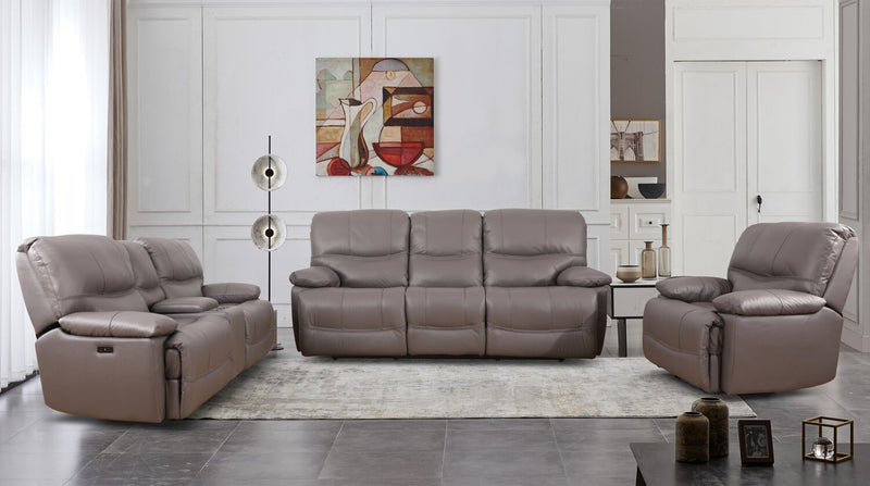 Franco 42.5\" Genuine Leather Zero Gravity Power Reclining Chair with USB Port - Grey 