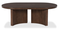 Barlow 52” Solid Wood Mid-Century Modern Coffee Table - Brown