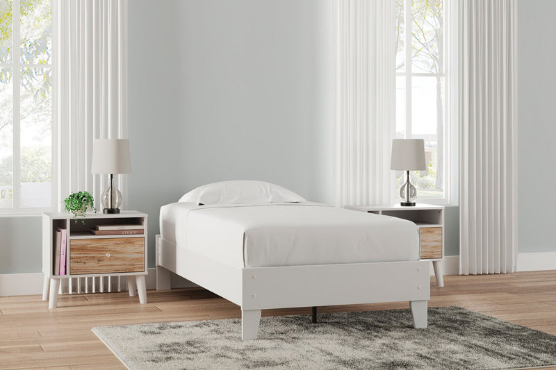 Wolf Platform Bed for Kids,  White - Twin Size 