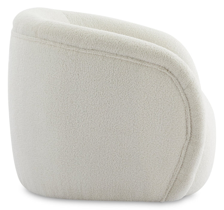 Solo 31.1\" Sherpa Fabric Curved Accent Chair - Ice Cream 