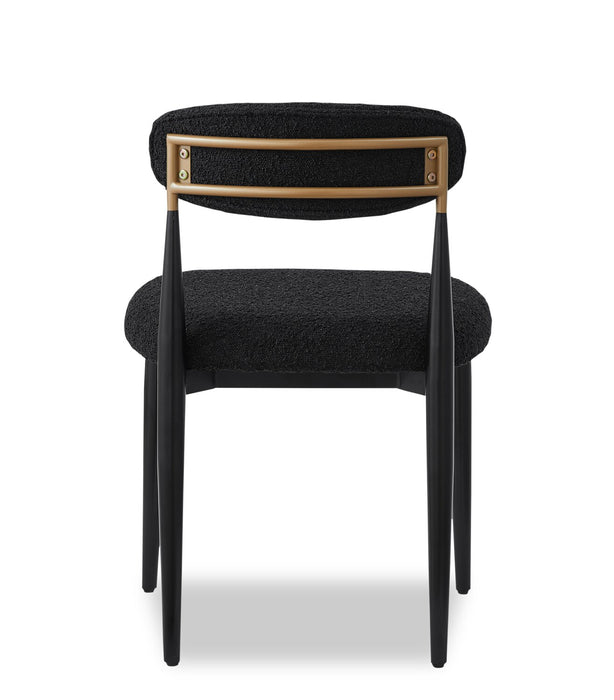 Capri Boucle Fabric Side Dining Chair – Black