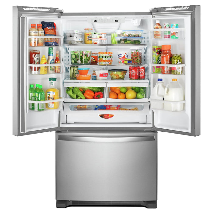 Whirlpool 33\" 22 Cu. Ft. Bottom-Mount Refrigerator - Fingerprint Resistant Stainless Steel - WRFF533… 