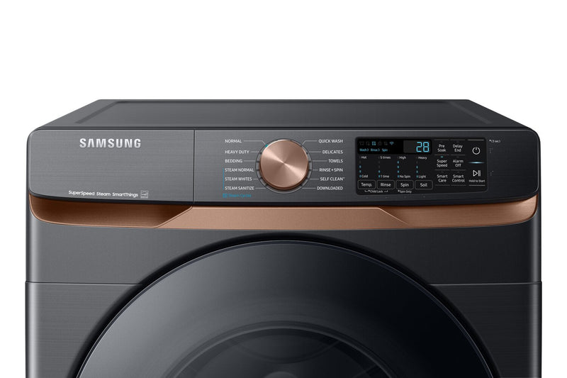 Samsung 5.8 Cu. Ft. Front-Load Steam Washer - Black Stainless Steel - Stackable - WF50BG8300AVUS 