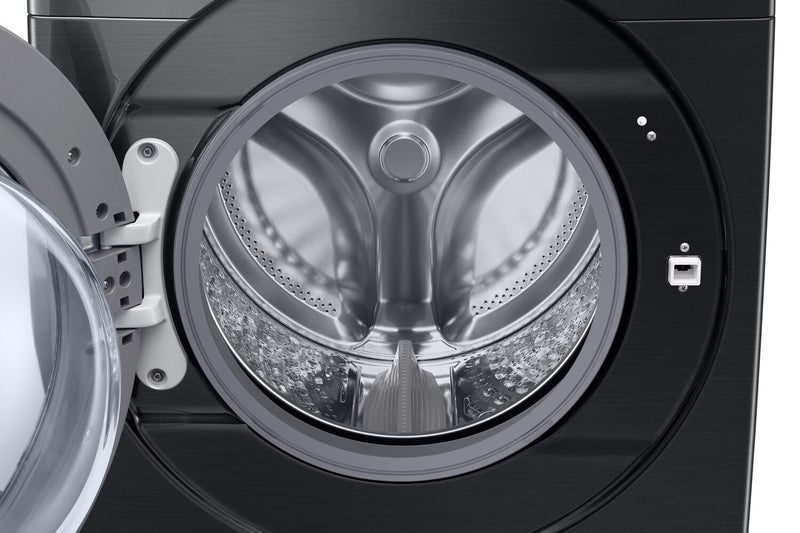 Samsung 5.8 Cu. Ft. Front-Load Steam Washer - Black Stainless Steel - Stackable - WF50BG8300AVUS 