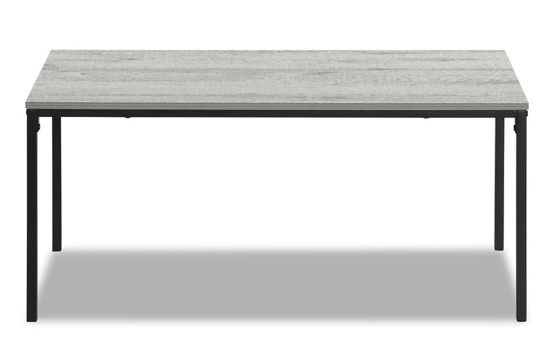 Ariella 40\" Modern Coffee Table - Grey Top with Black Metal Legs