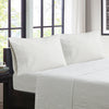Striped 4-Piece Full Cotton Sheet Set - Light Grey 
