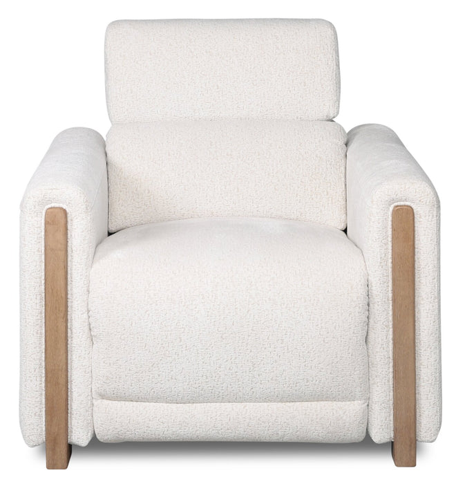 Sable Chenille Power Recliner - Alabaster
