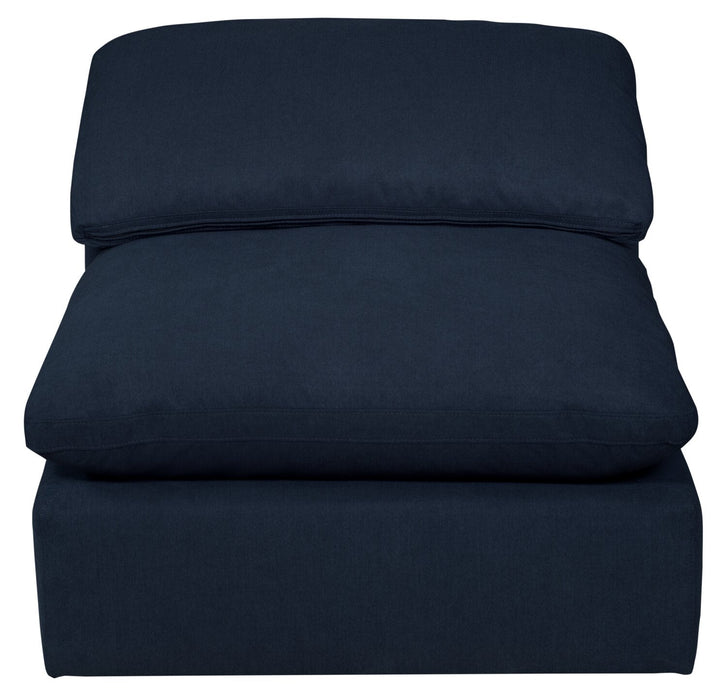 Eclipse Modular 43\" Linen-Look Fabric Corner Chair with Reversible Feather Down Cushions - Navy Blue 