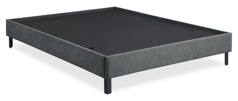 Amos Charcoal Upholstered Platform Bed with Tufted Headboard - King