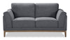 Valley 67.7\" Fabric Loveseat with Rubberwood Base and Legs - Pewter