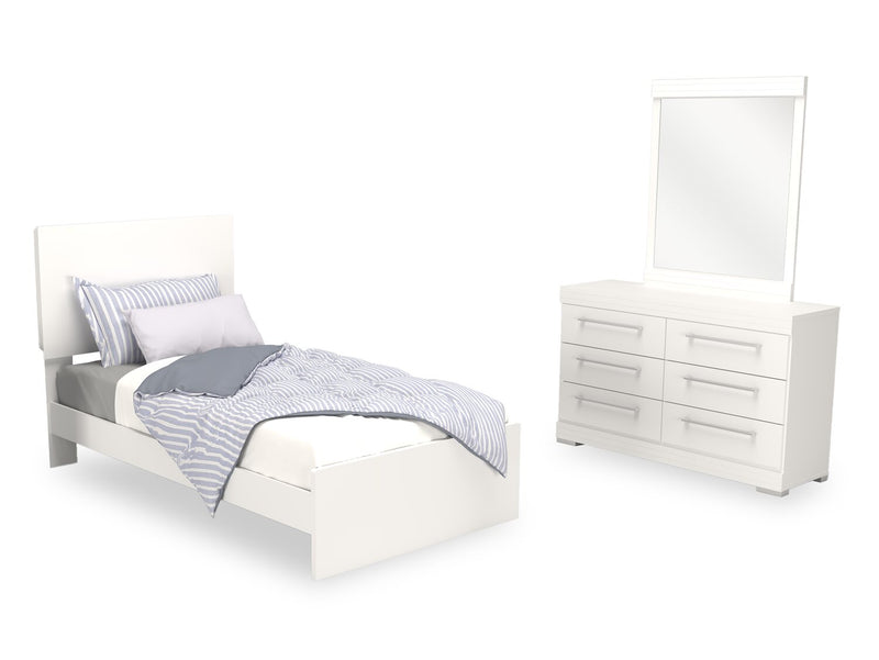 Riley 5-Piece Twin Bedroom Set - White
