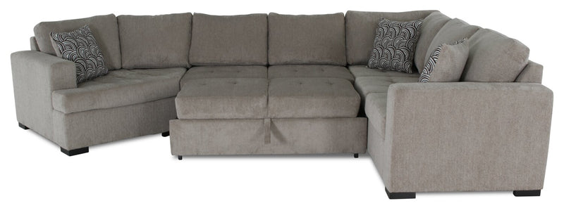 Legend 4-Piece Left-Facing Cuddler Sleeper Sectional - Platinum 