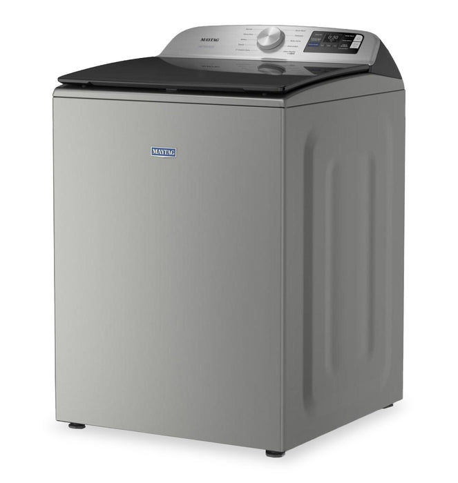 Maytag 6.0 Cu. Ft. Smart Top-Load Washer and 7.4 Cu. Ft. Front Load Electric Dryer - Radiant Silver