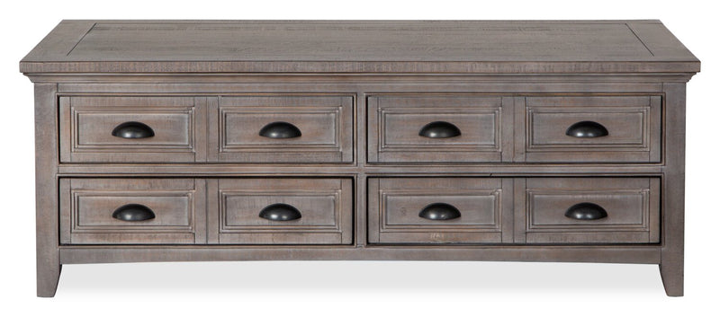 Hanson 50” Traditional Pine Lift Top Coffee Table with Storage and Casters - Dovetail Grey