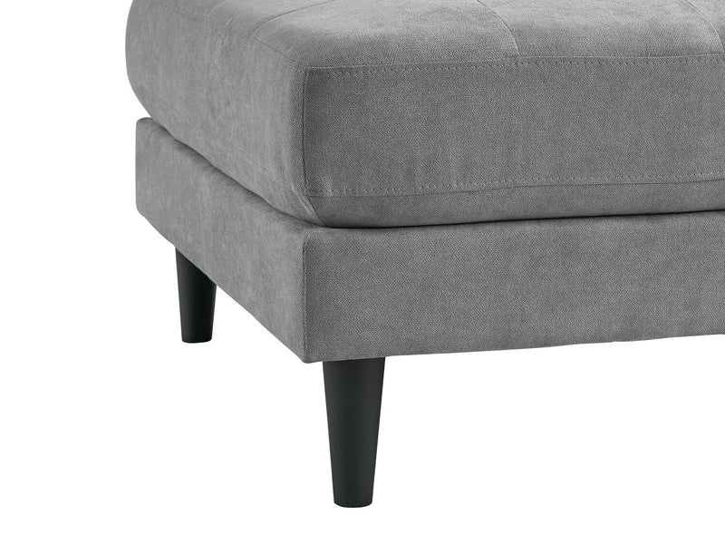 Metro 2-Piece Right-Facing Fabric Sectional with Chaise and Tufted Seat Cushions - Grey
