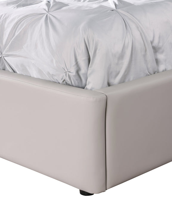 Nico Leather-Look Storage Queen Bed – Taupe