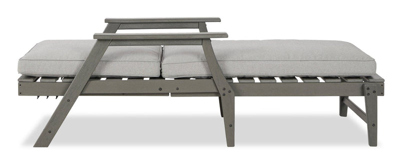 Cape Outdoor Patio Lounger with Adjustable Backrest -UV & Weather Resistant - Grey 