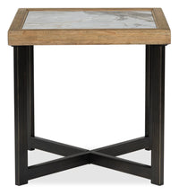 Marina 25” Contemporary End Table with Stone Tile - Natural 