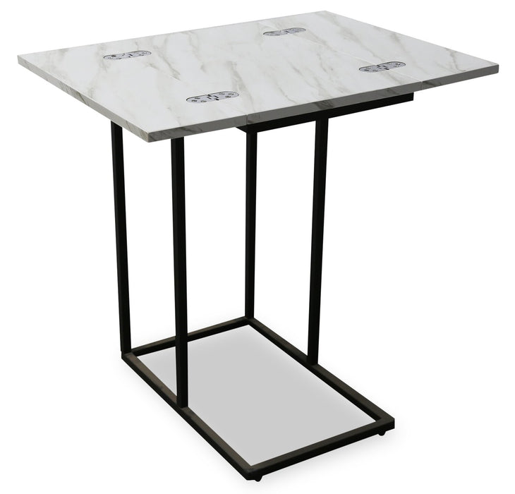 Pia Foldable Chairside Table - White