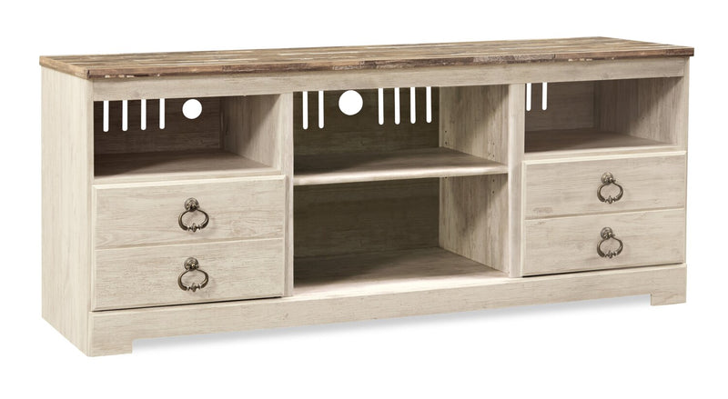 Willowton 64\" Traditional TV Stand with Storage and Cable Management for TVs up to 70\"- Whitewash