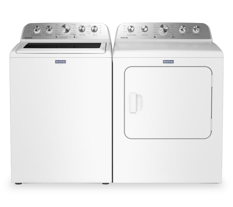 Maytag 5.4 Cu Ft. Top Load Washer with Pet Pro Option and 7.0 Cu Ft. Gas Dryer – White 
