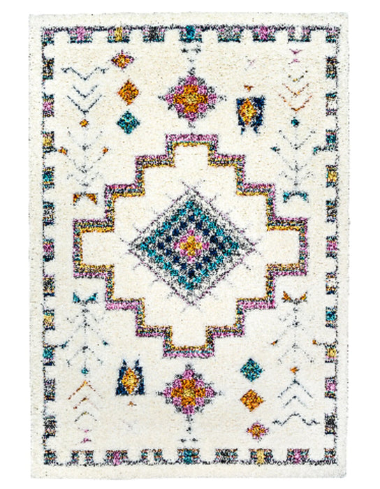 Ellis Multi-Colour Geometric Shag Area Rug - 5'3\" x 7'7\"