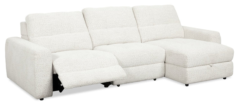Scott Living Elevate Modular 115\" Chenille Fabric Right-Facing 3-Piece Sectional with Chaise - Beige