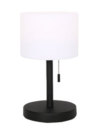 Solana 11” Modern Metal Acrylic Portable Indoor/Outdoor Table Lamp with USB Port - Black 