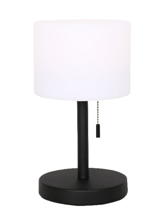 Solana 11” Modern Metal Acrylic Portable Table Lamp with USB Port - Black