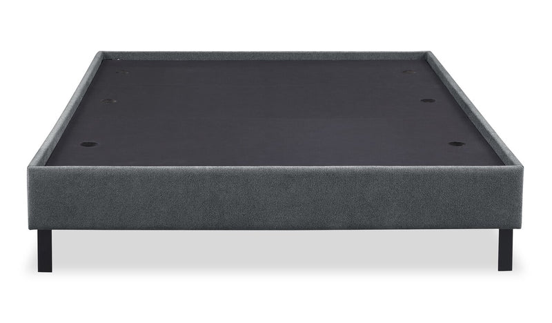 Amos Charcoal Upholstered Platform Bed with Channel Headboard - King
