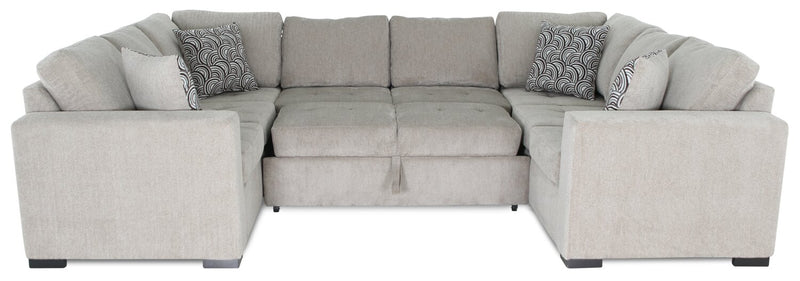 Legend 3-Piece Chenille Sleeper Sectional Sofa - Platinum
