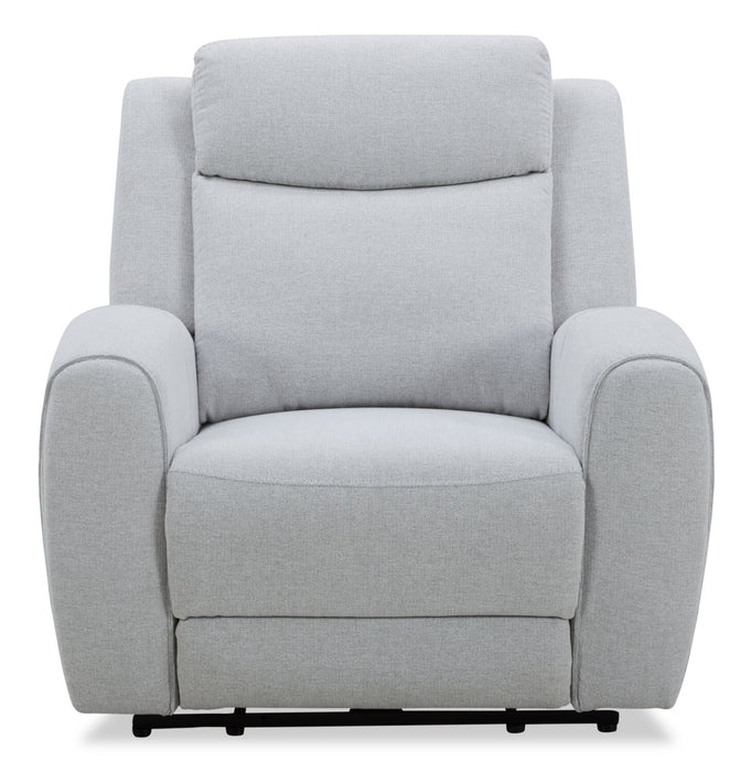 Reign 41.25\" Bronco Stone Grey Fabric Power Reclining Chair with USB Port