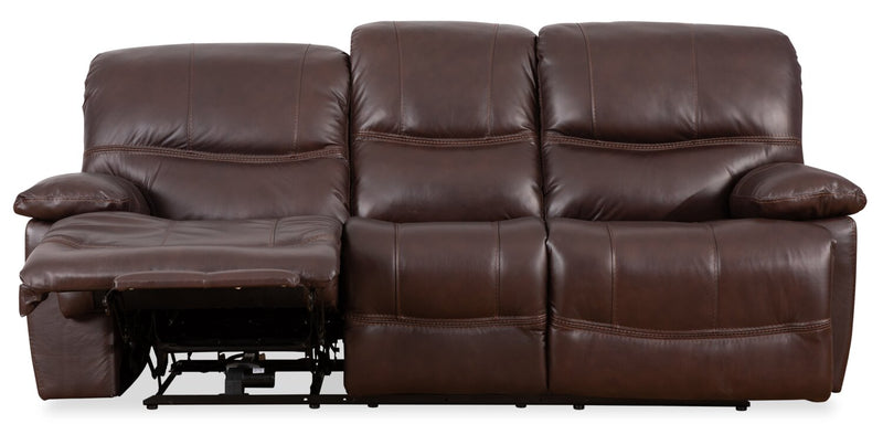 Franco 89\" Genuine Leather Zero Gravity Power Reclining Sofa with USB Ports - Brown 