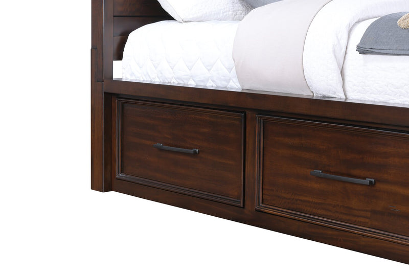 Sonoma Platform Two-Sided Storage Bed with Headboard & Frame, Mango Brown - Full Size