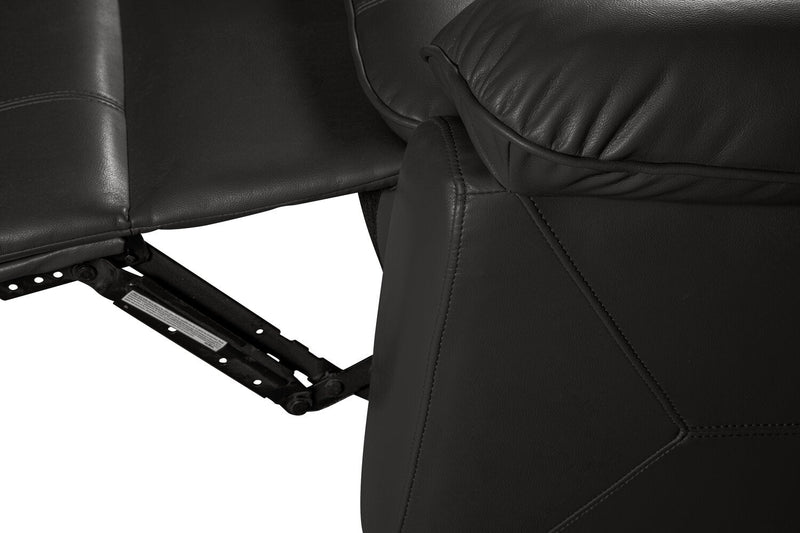 Chandler 37\" Leather-Look Fabric Power Reclining Chair with USB Port- Grey 