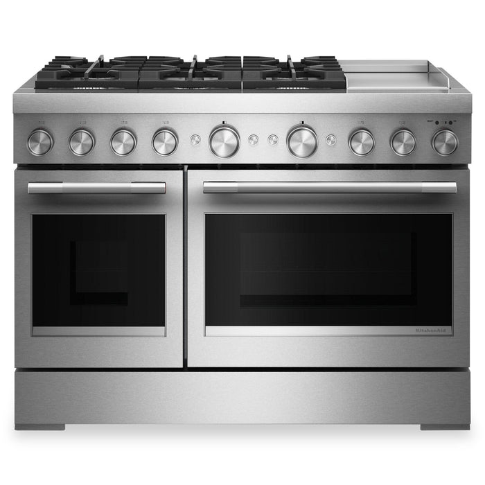 KitchenAid 6.3 Cu. Ft. 6 Burner Dual Fuel Range with Griddle – Stainless Steel - KFDD948SSS