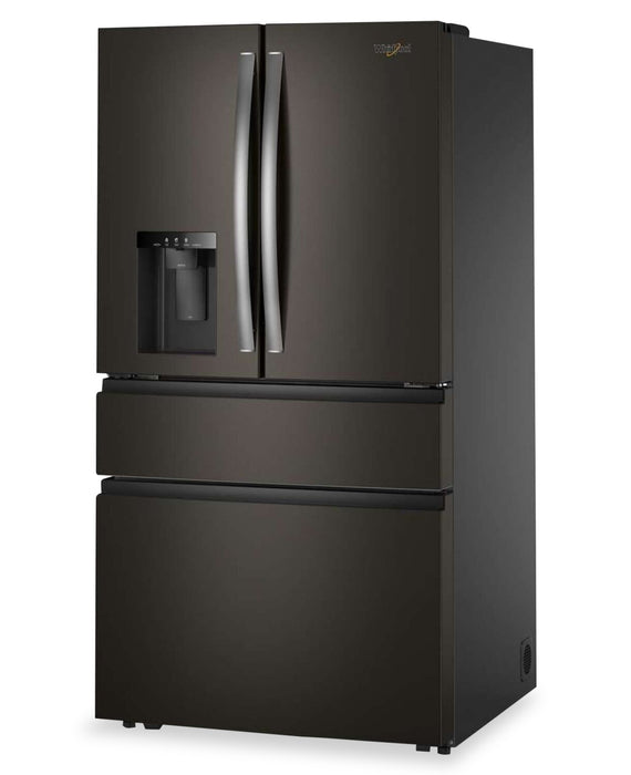 Whirlpool 36\" 29 Cu. Ft. French Door Refrigerator – Fingerprint Resistant Black Stainless Steel - WRMF3636SV