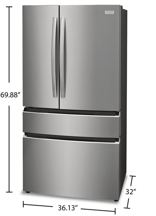 Frigidaire Gallery 36\" 22.1 Cu. Ft. Counter-Depth 4-Door French-Door Refrigerator - Smudge-Proof® … 