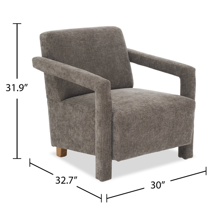 Demi 30\" Linen-Look Accent Chair - Brown